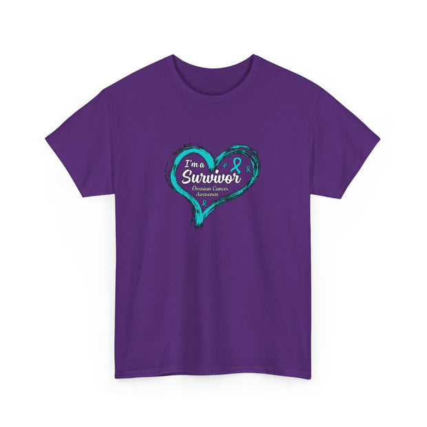 Ovarian Cancer Survivor Unisex Heavy Cotton Tee