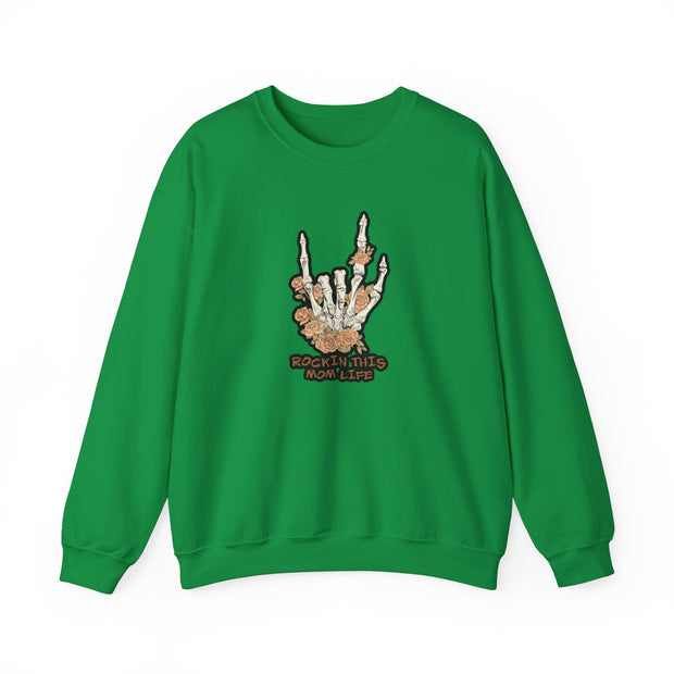 Rockin this Mom Life Unisex Heavy Blend™ Crewneck Sweatshirt