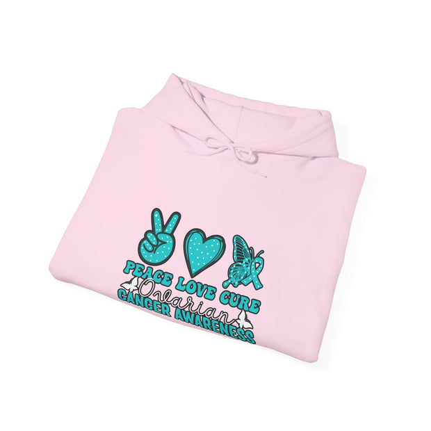 Peace Love Cure Unisex Heavy Blend™ Hooded Sweatshirt