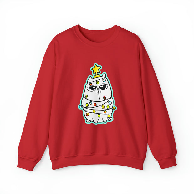 Christmas cat Unisex Heavy Blend™ Crewneck Sweatshirt