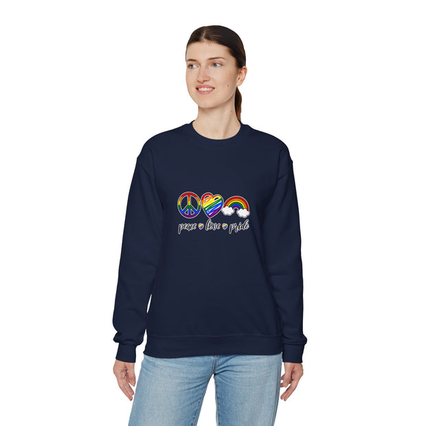 Peace Love Pride Unisex Heavy Blend™ Crewneck Sweatshirt