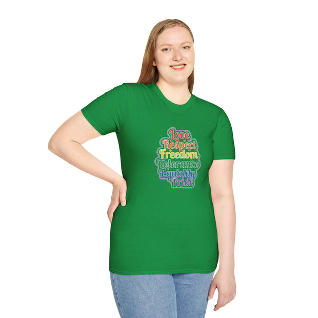 Love Respect Freedom Unisex Softstyle T-Shirt