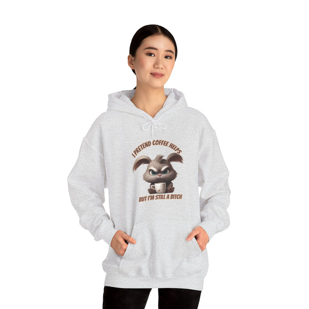 I Pretend that Coffee Helps Unisex Heavy Blend™ Hooded Sweatshirt