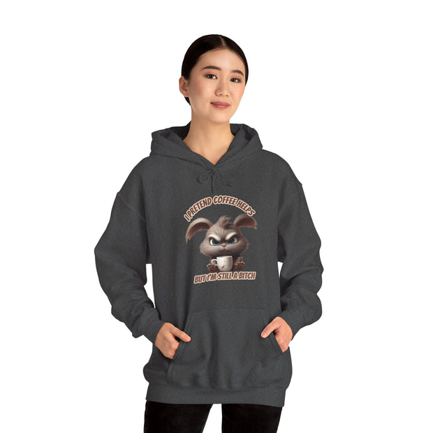 I Pretend that Coffee Helps Unisex Heavy Blend™ Hooded Sweatshirt