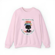 Books, Cat & Coffee Unisex Heavy Blend™ Crewneck Sweatshirt