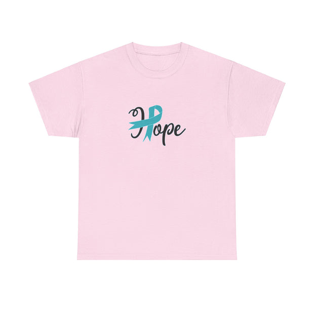 Ovarian Cancer Hope Unisex Heavy Cotton Tee