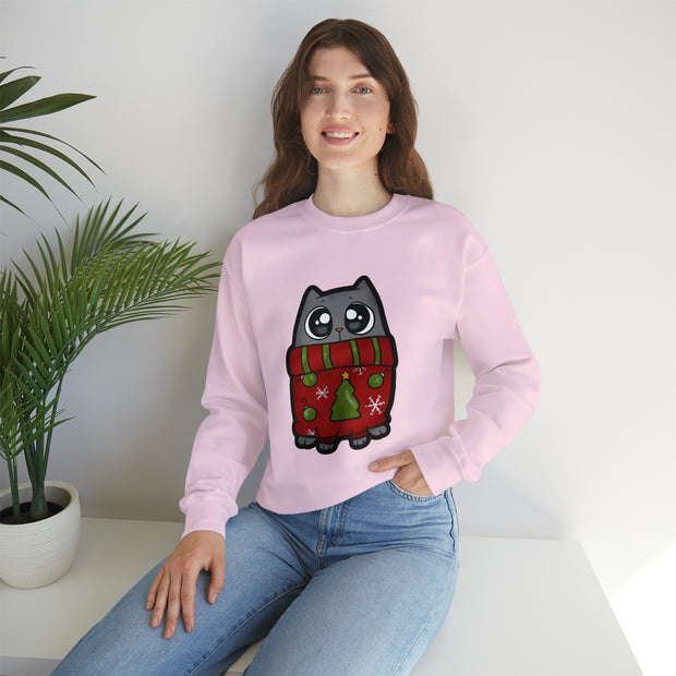 Christmas cat Unisex Heavy Blend™ Crewneck Sweatshirt