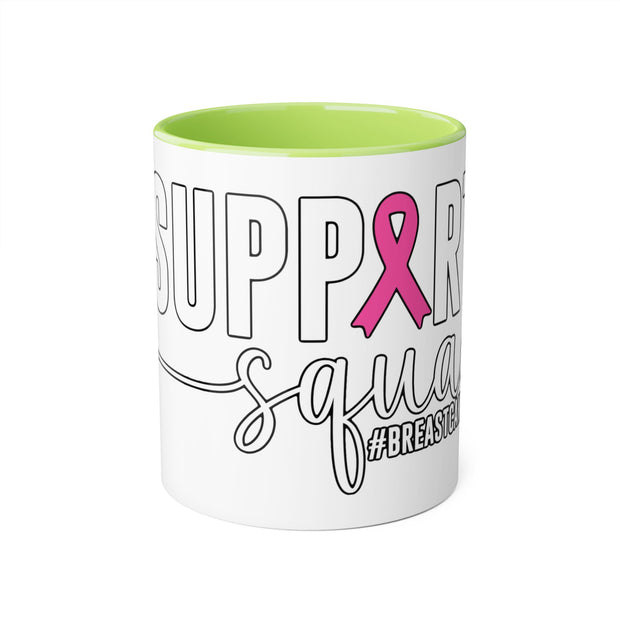 Breast Cancer Support Accent Mugs, 11oz