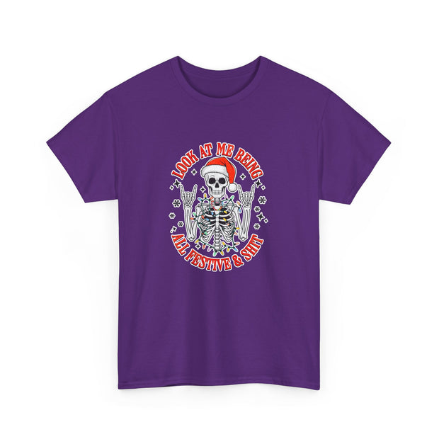 Festive Skeleton Unisex Heavy Cotton Tee