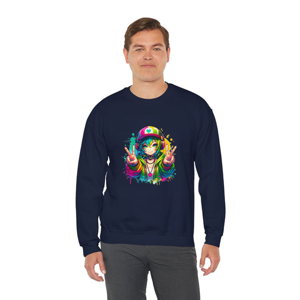 Graffiti Anime Girls Unisex Heavy Blend™ Crewneck Sweatshirt