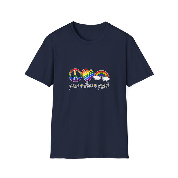 Peace Love and Pride Unisex Softstyle T-Shirt