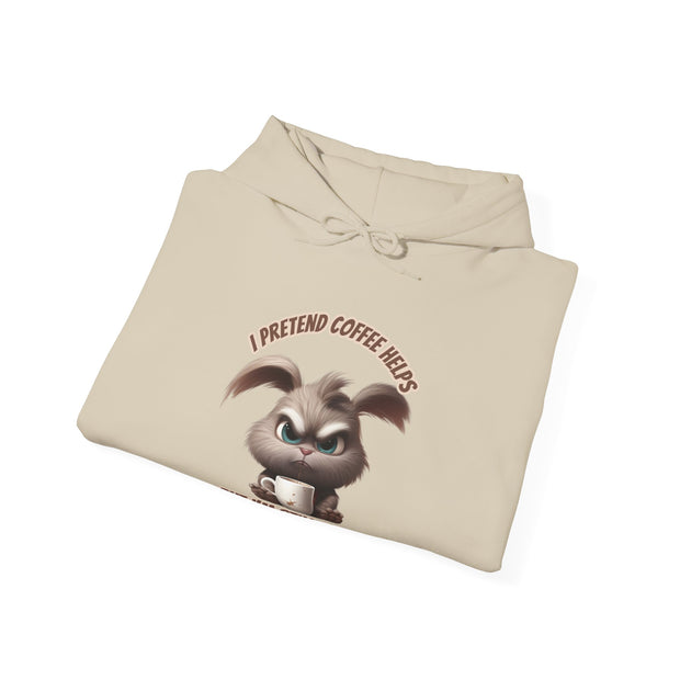 I Pretend that Coffee Helps Unisex Heavy Blend™ Hooded Sweatshirt