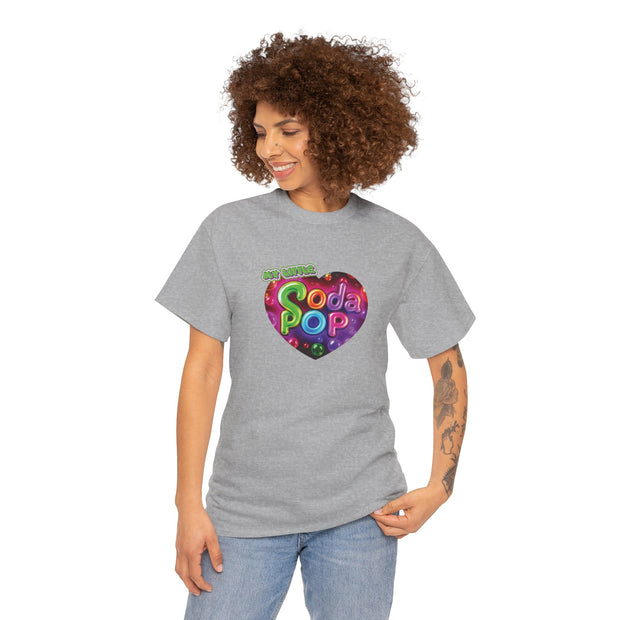 Soda Pop Heart Tee - Vintage Unisex Cotton T-Shirt, Casual Wear, Retro Graphic Tee, Gift for Soda Lovers, Summer Fashion