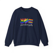 Peace Love Equality Unisex Heavy Blend™ Crewneck Sweatshirt