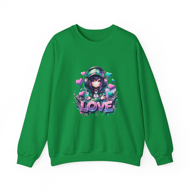 Graffiti Anime Girls Unisex Heavy Blend™ Crewneck Sweatshirt