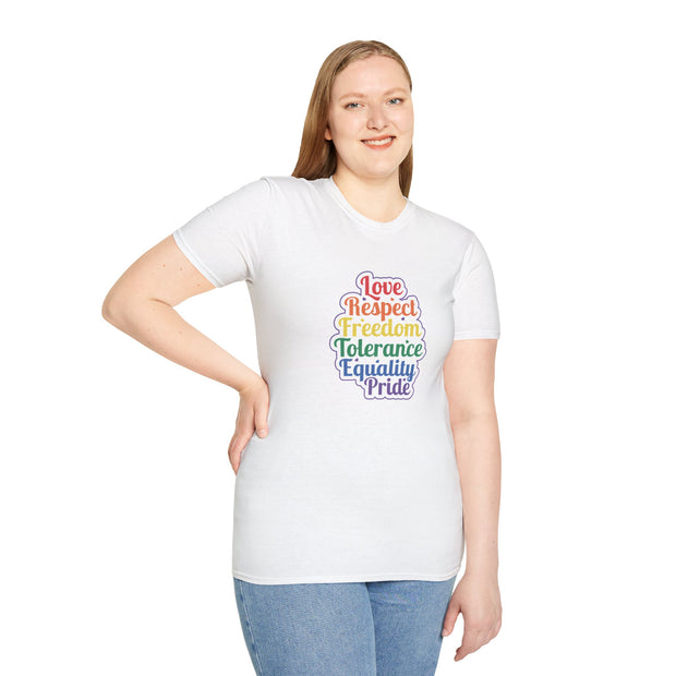 Love Respect Freedom Unisex Softstyle T-Shirt