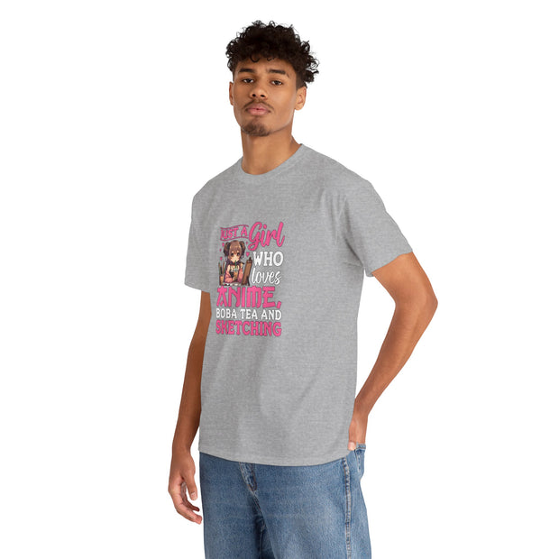 Anime, Boba, Sketching Unisex Heavy Cotton Tee