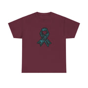Ovarian Cancer Ribbon Unisex Heavy Cotton Tee