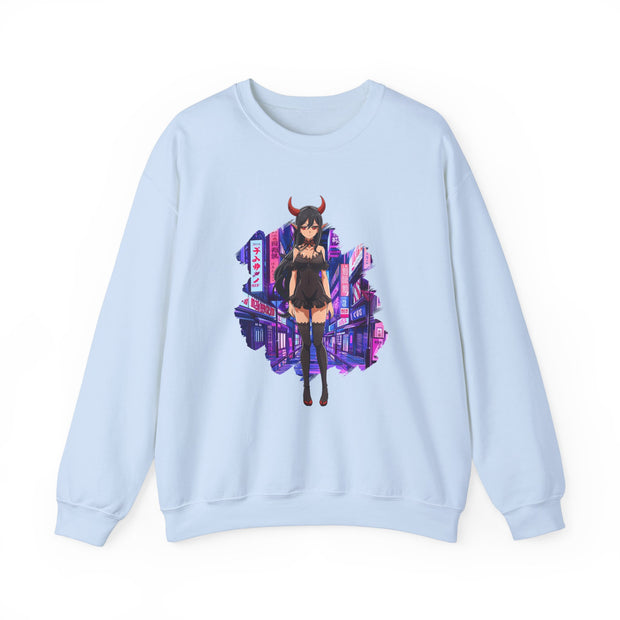 Anime Female Demon Unisex Heavy Blend™ Crewneck Sweatshirt