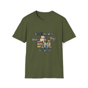 Books, dogs & coffee Unisex Softstyle T-Shirt