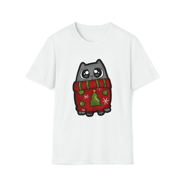 Christmas cat Unisex Softstyle T-Shirt