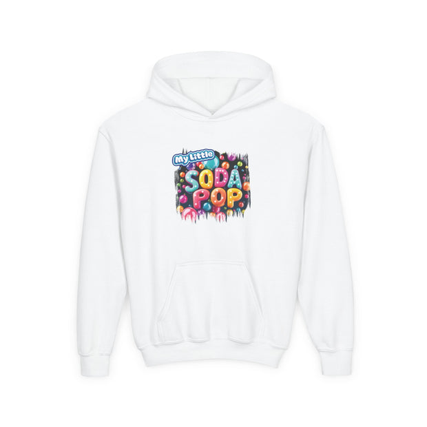 Youth Soda Pop Hooded Sweatshirt, Cute Sweatshirt, Gift for Kids, Fun Hoodie, Colorful Graphic Sweatshirt