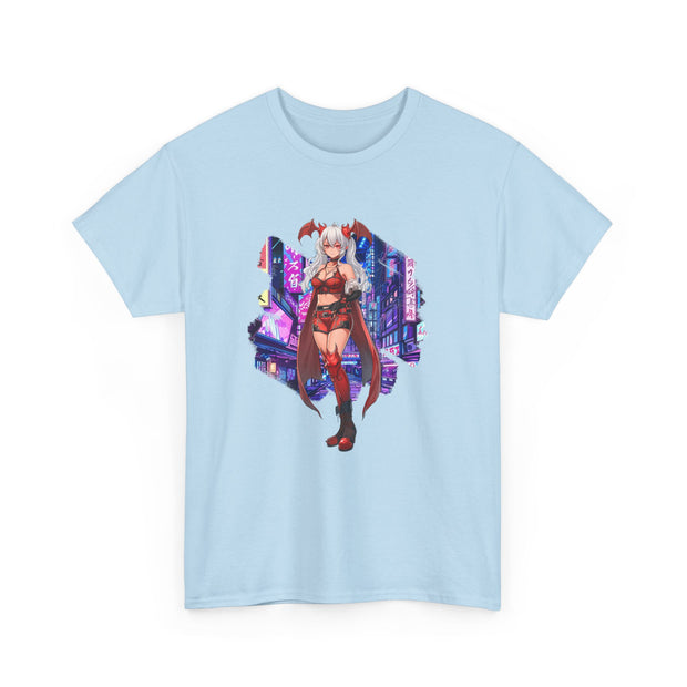Anime Female Demon Unisex Heavy Cotton Tee