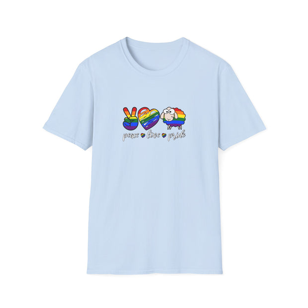Peace Love and Pride Unisex Softstyle T-Shirt