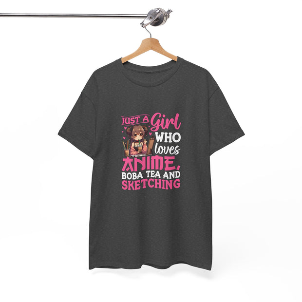 Anime, Boba, Sketching Unisex Heavy Cotton Tee