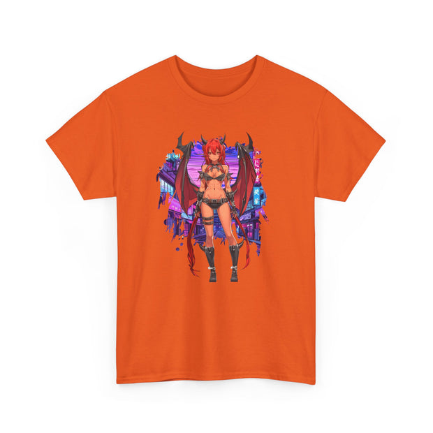 Anime Female Demon Unisex Heavy Cotton Tee