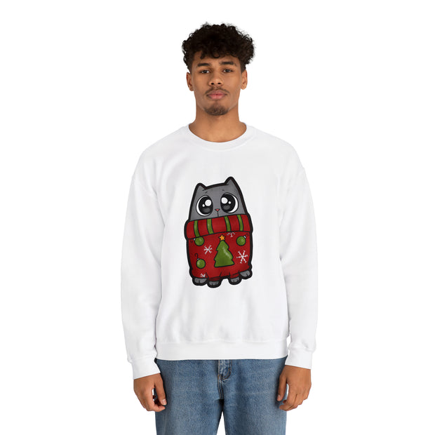 Christmas cat Unisex Heavy Blend™ Crewneck Sweatshirt