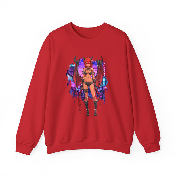 Anime Female Demon Unisex Heavy Blend™ Crewneck Sweatshirt