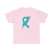 Ovarian Cancer Unisex Heavy Cotton Tee