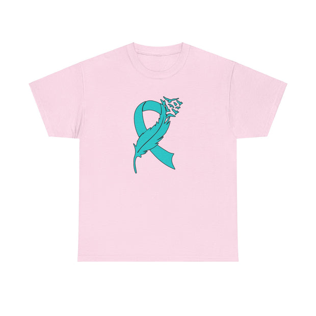 Ovarian Cancer Unisex Heavy Cotton Tee