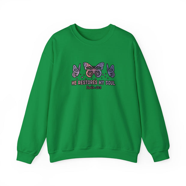 He Restores Faith Unisex Heavy Blend™ Crewneck Sweatshirt