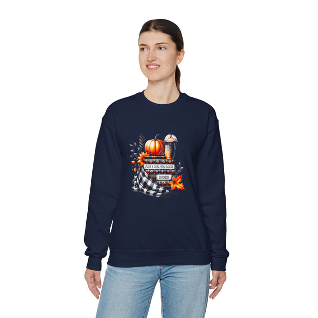 Just a Girl Who Loves Books Unisex Heavy Blend™ Crewneck Sweatshirt