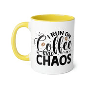 Coffee and Chaos Accent Mugs, 11oz