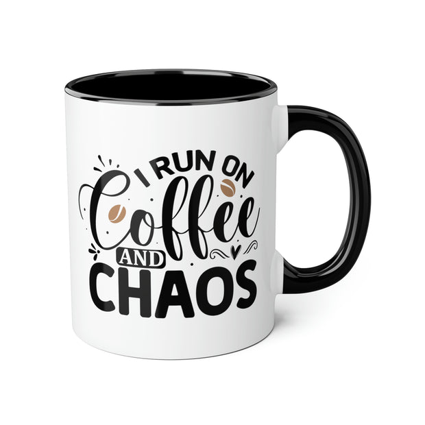 Coffee and Chaos Accent Mugs, 11oz