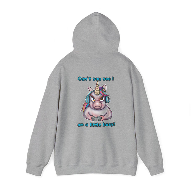 Busy Gaming Unicorn Unisex Heavy Blend™ Hooded Sweatshirt