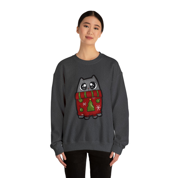 Christmas cat Unisex Heavy Blend™ Crewneck Sweatshirt
