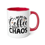 Coffee and Chaos Accent Mugs, 11oz