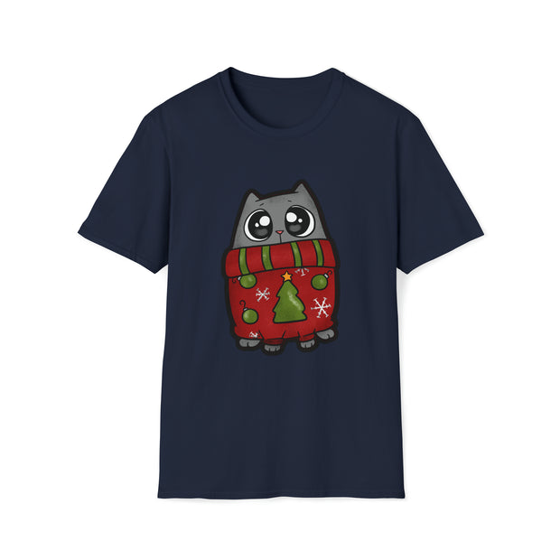 Christmas cat Unisex Softstyle T-Shirt