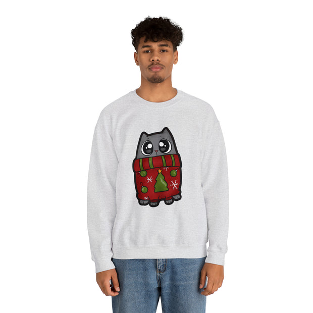 Christmas cat Unisex Heavy Blend™ Crewneck Sweatshirt