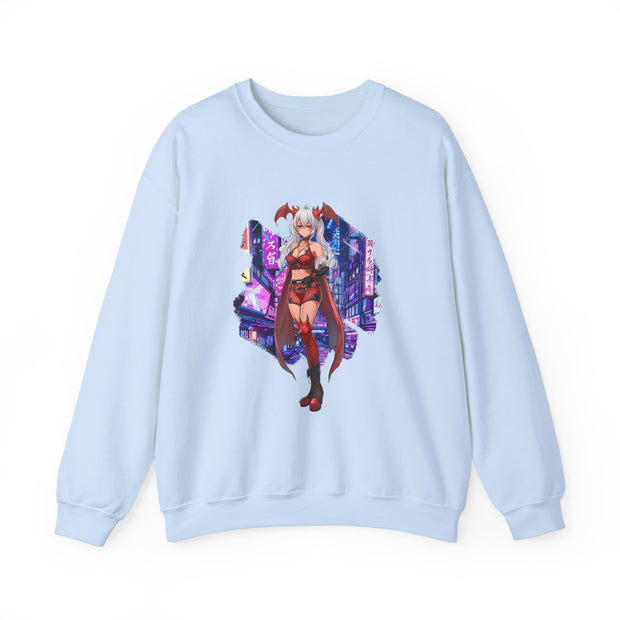 Anime Female Demon Unisex Heavy Blend™ Crewneck Sweatshirt