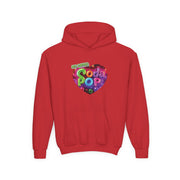 Youth Hooded Sweatshirt with Soda Pop Design, Fun Sweatshirt for Kids, Perfect Gift for Birthdays, Cozy Hooded Top, Great for Casual Wear