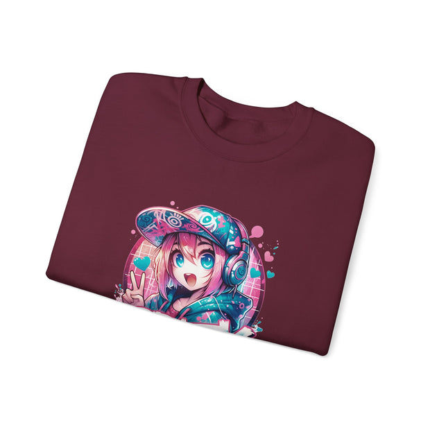 Graffiti Anime Girls Unisex Heavy Blend™ Crewneck Sweatshirt