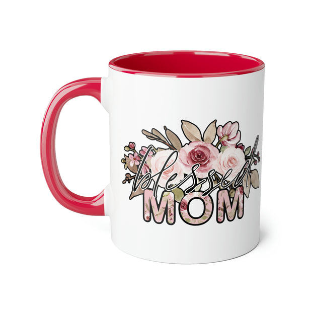 Mom Flowers Accent Mugs, 11oz