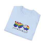 Peace Love and Pride Unisex Softstyle T-Shirt