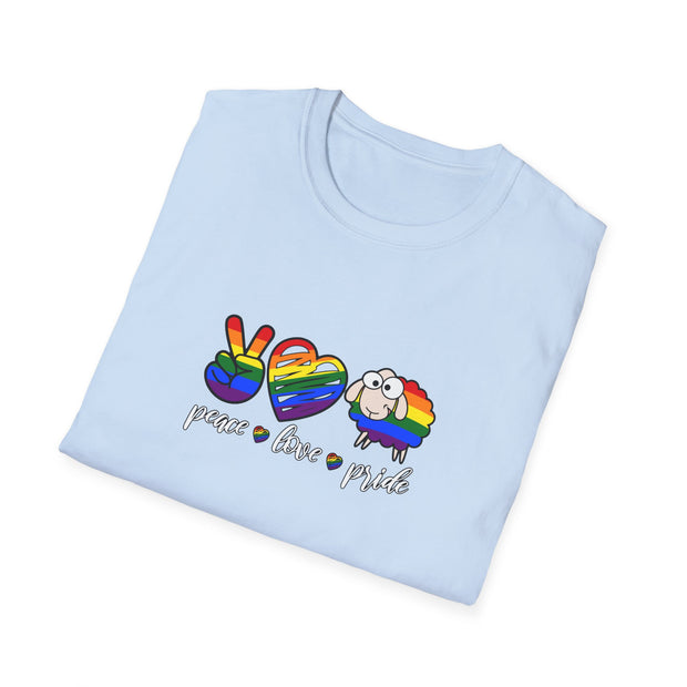 Peace Love and Pride Unisex Softstyle T-Shirt