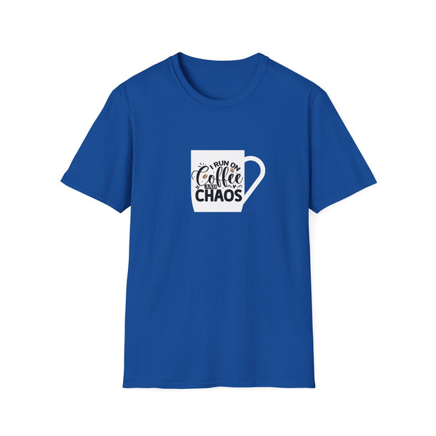 I Run on Coffee and Chaos Unisex Softstyle T-Shirt